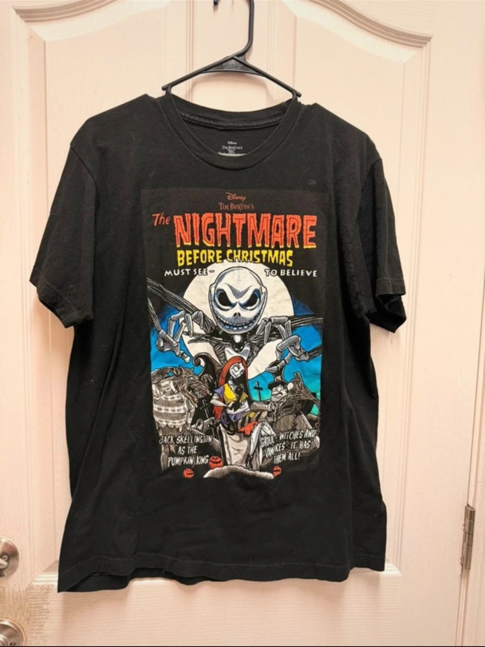 Men’s Size L Nightmare Before Christmas Jack Skellington Black Graphic Tee